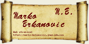 Marko Brkanović vizit kartica